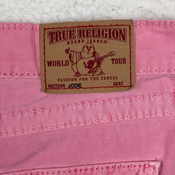 True Religion Pink Cuffed Denim Shorts | Size 28 | Made in USA - Picture 7 of 12